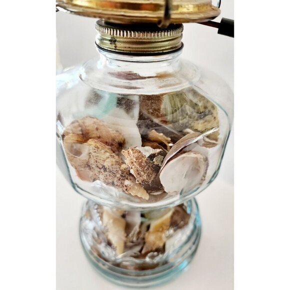 Vintage Handmade Lamp Maine Sea Shells Sea Glass MCM Working Nautical GstRm - Picture 3 of 5